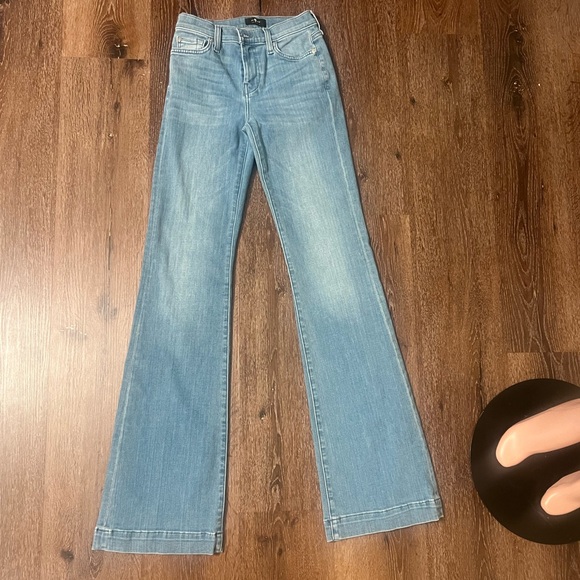 7 For All Mankind Light Blue Wide Leg Jeans. Size 25. Great Fit! - Picture 2 of 7